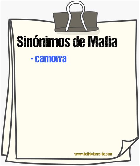 mafioso sinonimo|More.